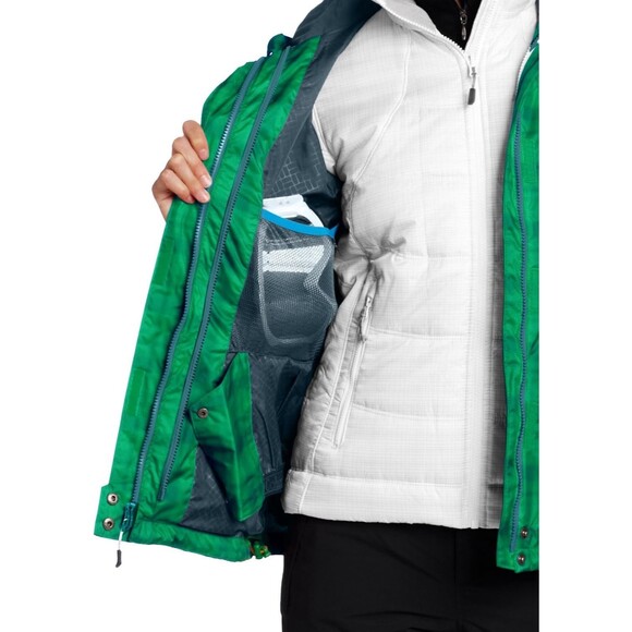 Columbia Ski Jacket Womens S Green Interchange Omni Tech Whirlibird Outer Shell - Picture 4 of 16